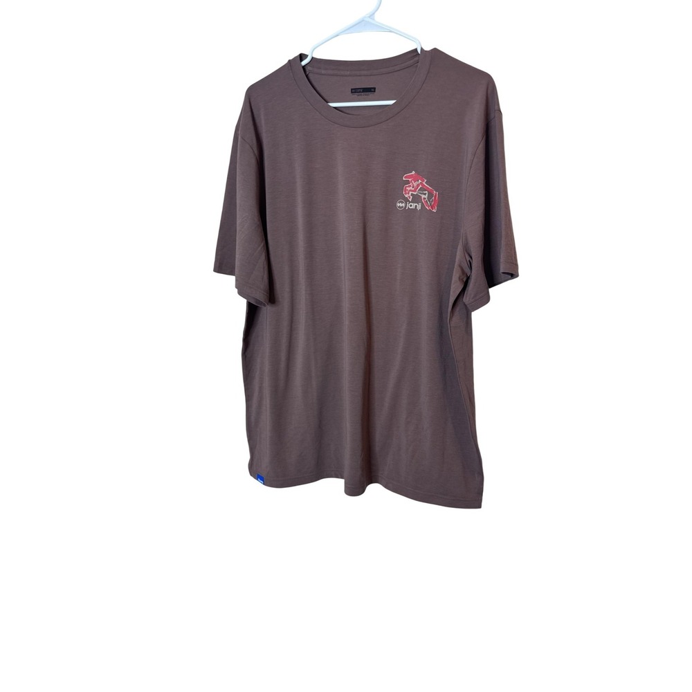 Janji Shirt Mens XL Brown Circa Daily Tee Runner Graphic Running Athletic Top